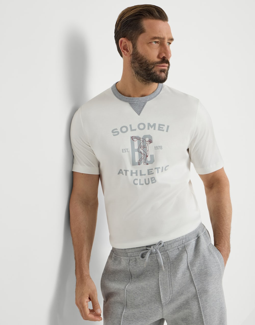 T-shirt with print Off-White Man - Brunello Cucinelli