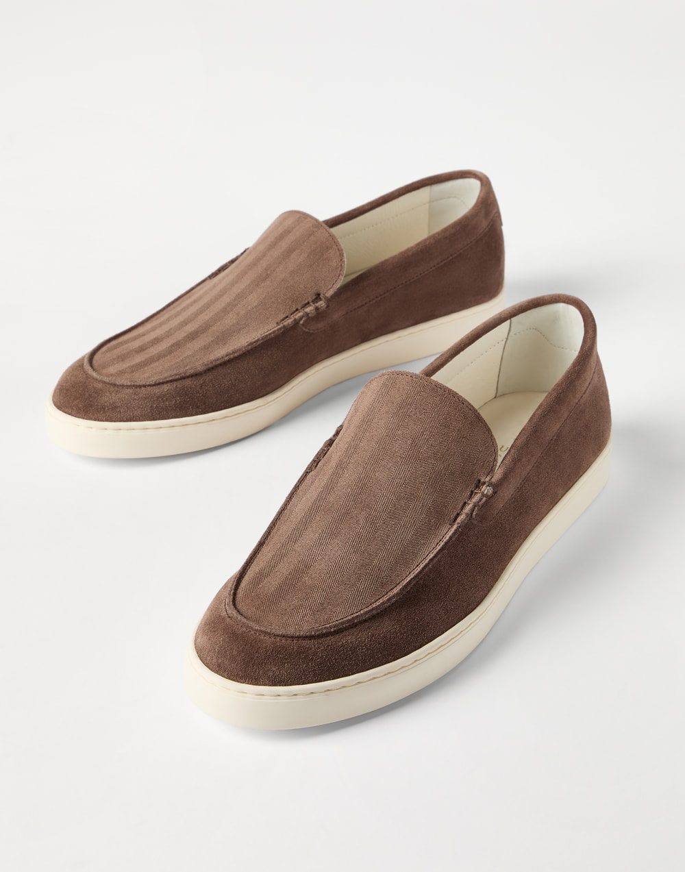 Suede loafer sneakers Tobacco Man - Brunello Cucinelli