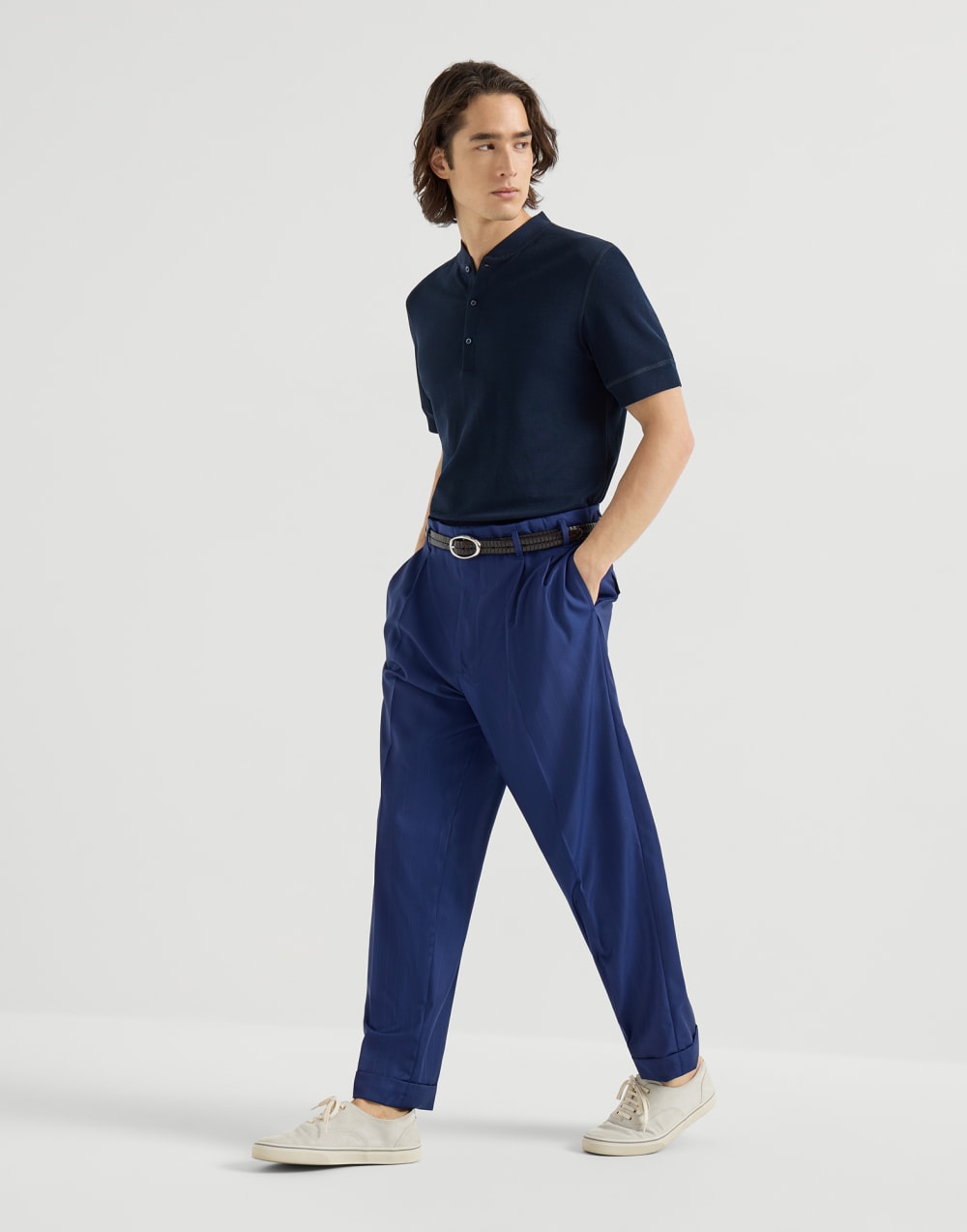 Double pleated trousers Royale Blue Man - Brunello Cucinelli