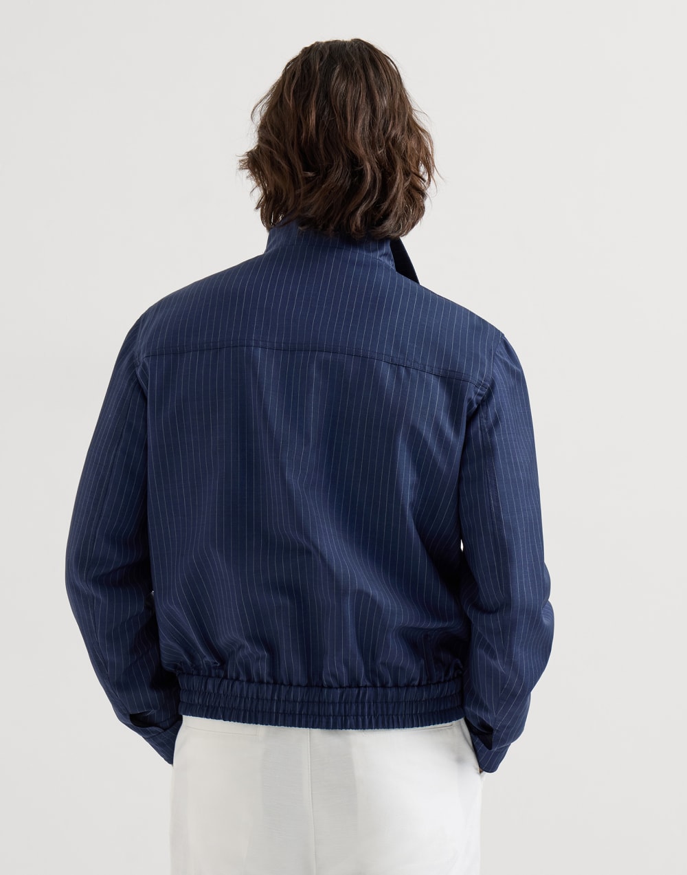 Pinstripe fresco outerwear jacket Blue Man - Brunello Cucinelli