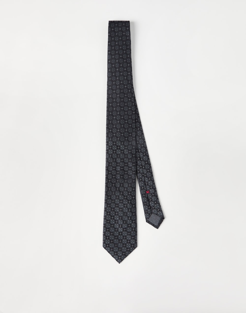 Silk tie with pattern Anthracite Man - Brunello Cucinelli