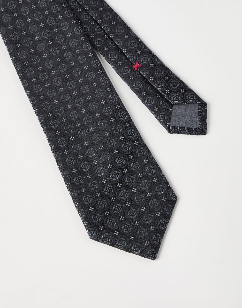 Silk tie with pattern Anthracite Man - Brunello Cucinelli