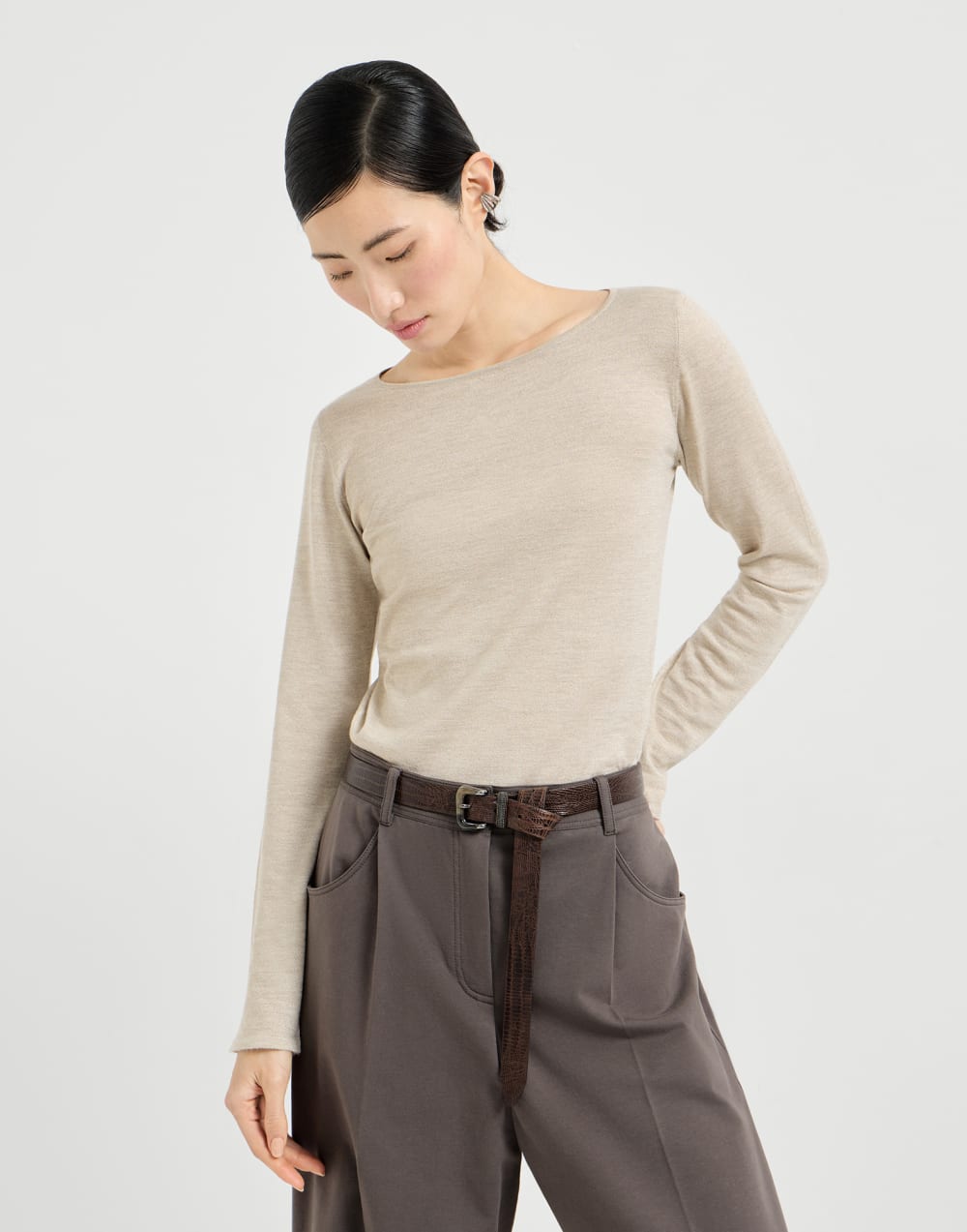 Cashmere and silk Sparkling sweater Desert Woman - Brunello Cucinelli