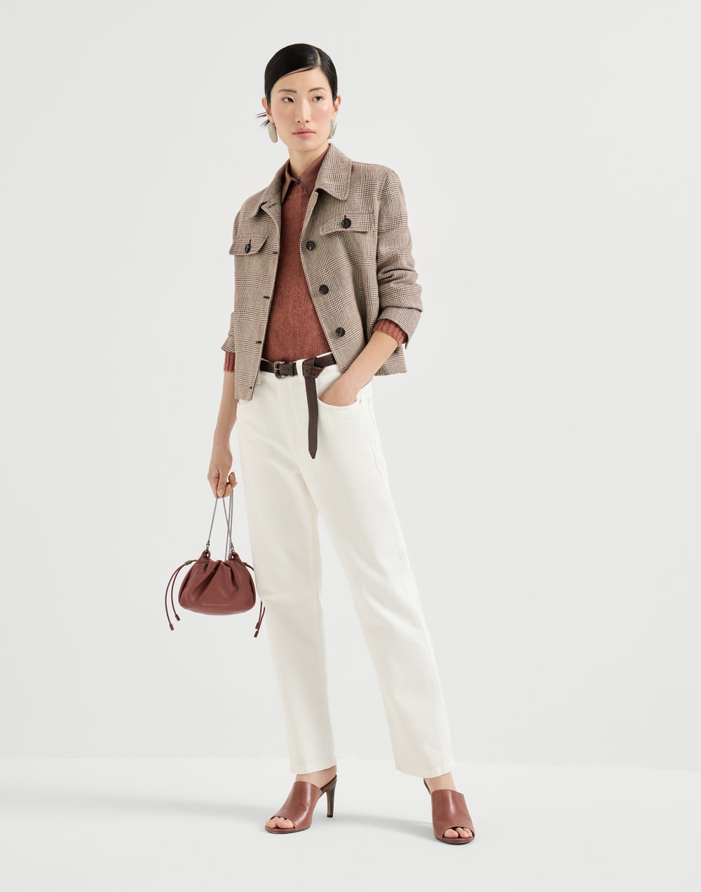 Jersey de mohair y lana Naranja Mujer - Brunello Cucinelli