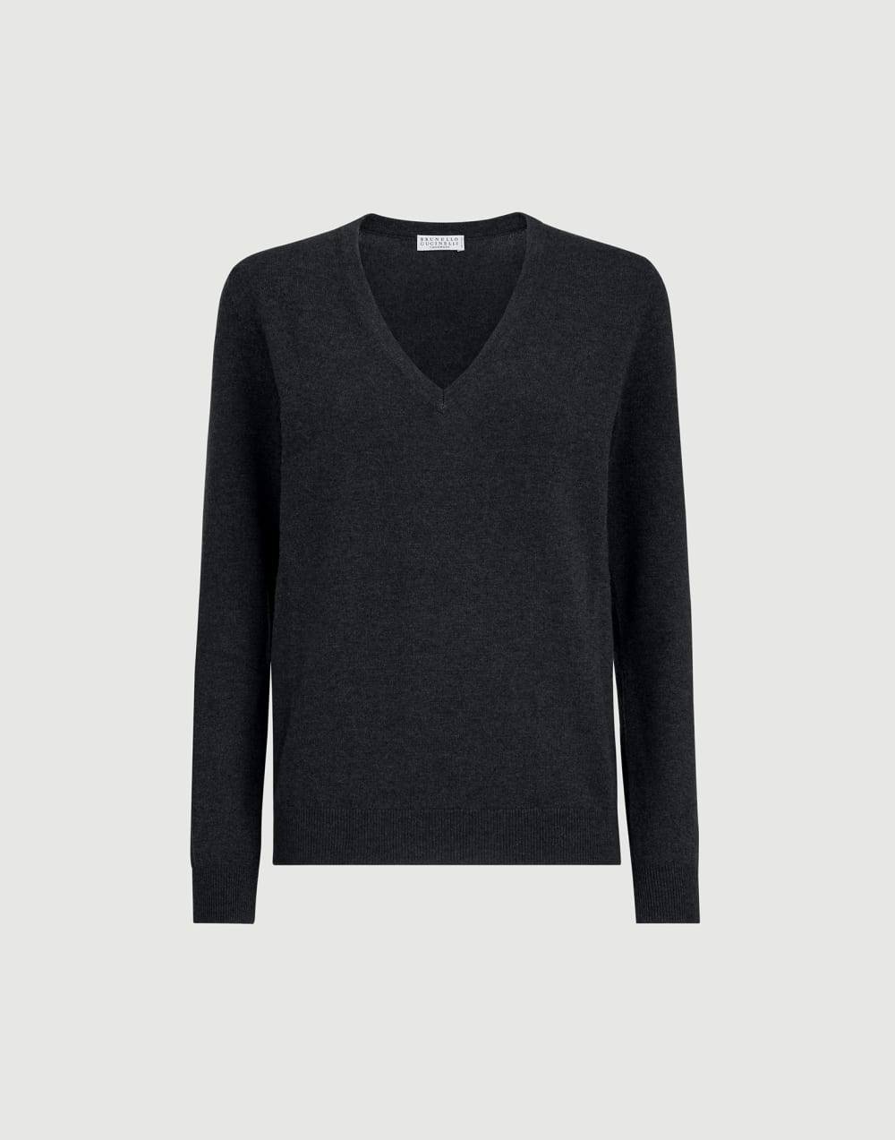 Cashmere sweater with monili Anthracite Woman - Brunello Cucinelli