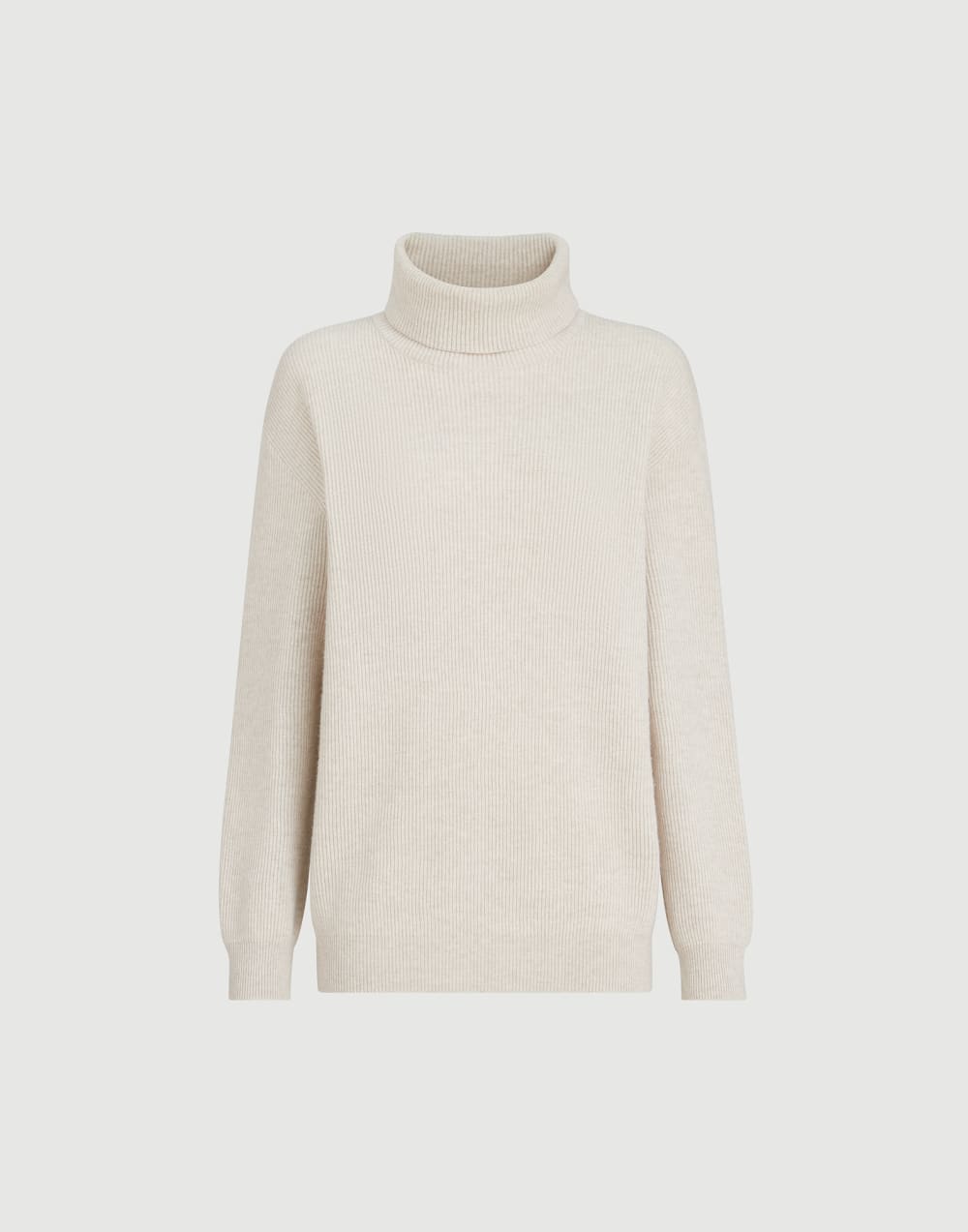 Cashmere English rib sweater Oyster Woman - Brunello Cucinelli