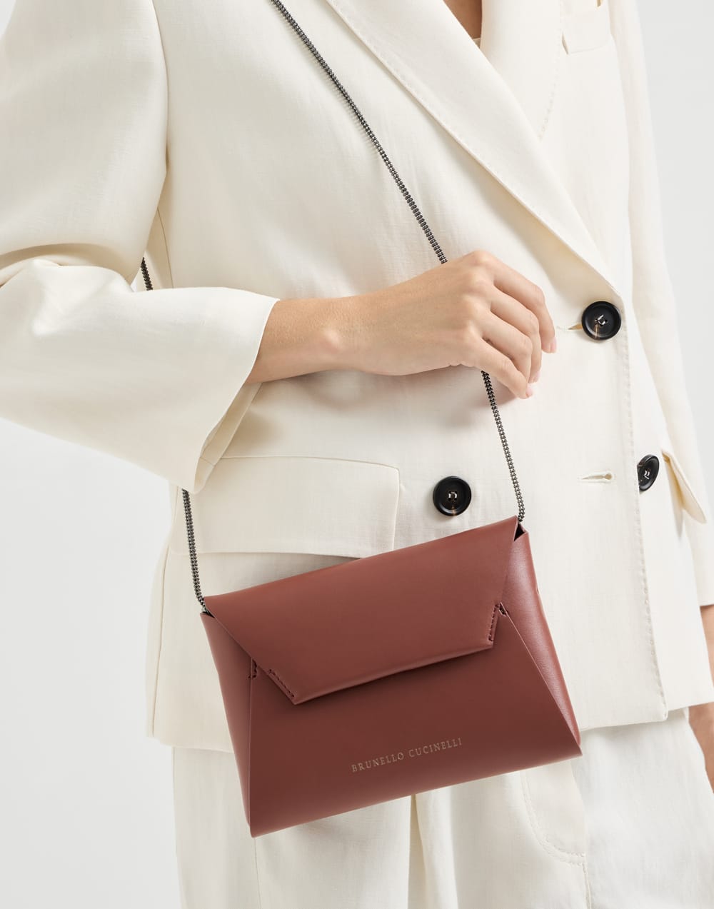 Calfskin BC Duo pochette Firebrick Woman - Brunello Cucinelli