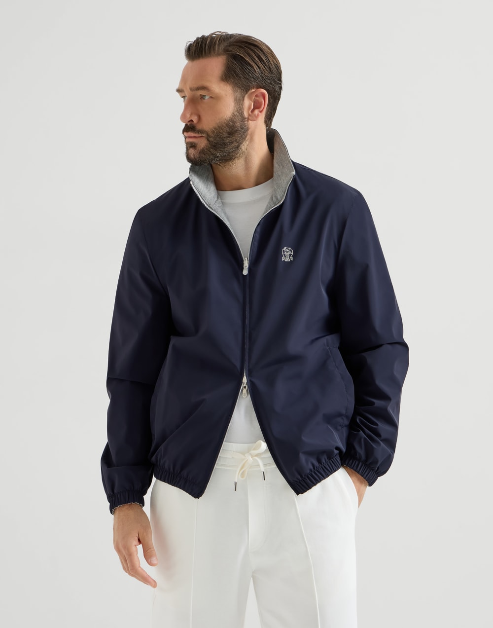 Reversible jacket Navy Blue Man - Brunello Cucinelli