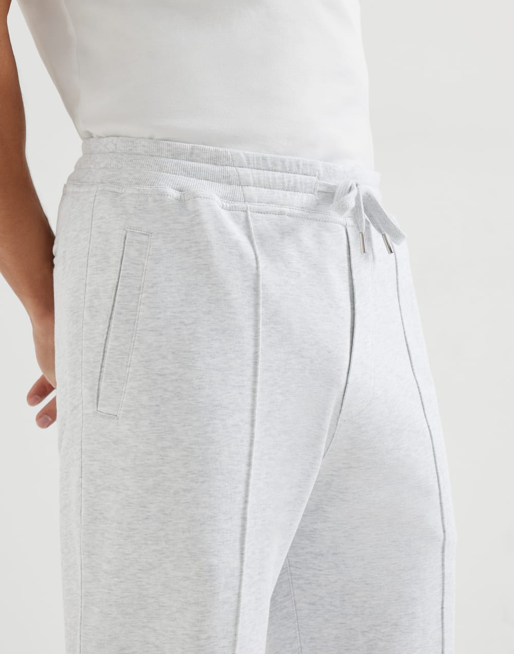 Trousers with crête Pearl Grey Man - Brunello Cucinelli