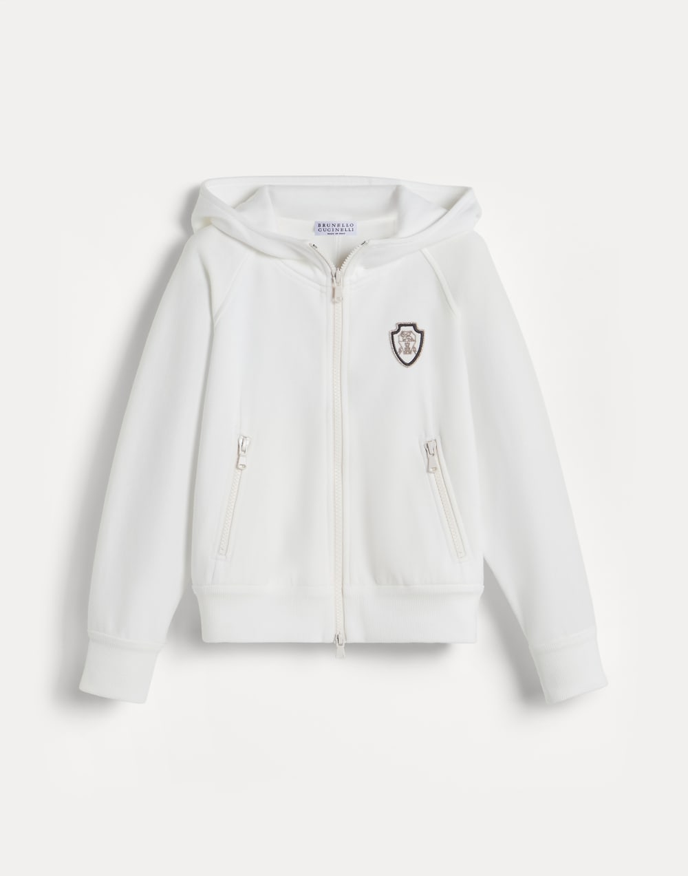 Pique Sweatshirt with logo Off-White Girls - Brunello Cucinelli