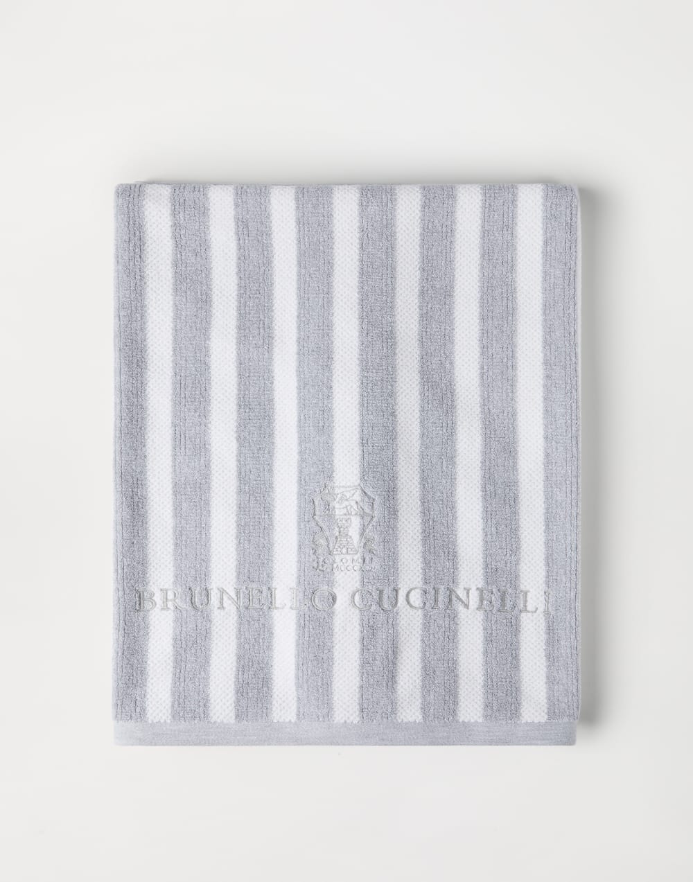 条纹沙滩巾 灰色 生活风格 - Brunello Cucinelli