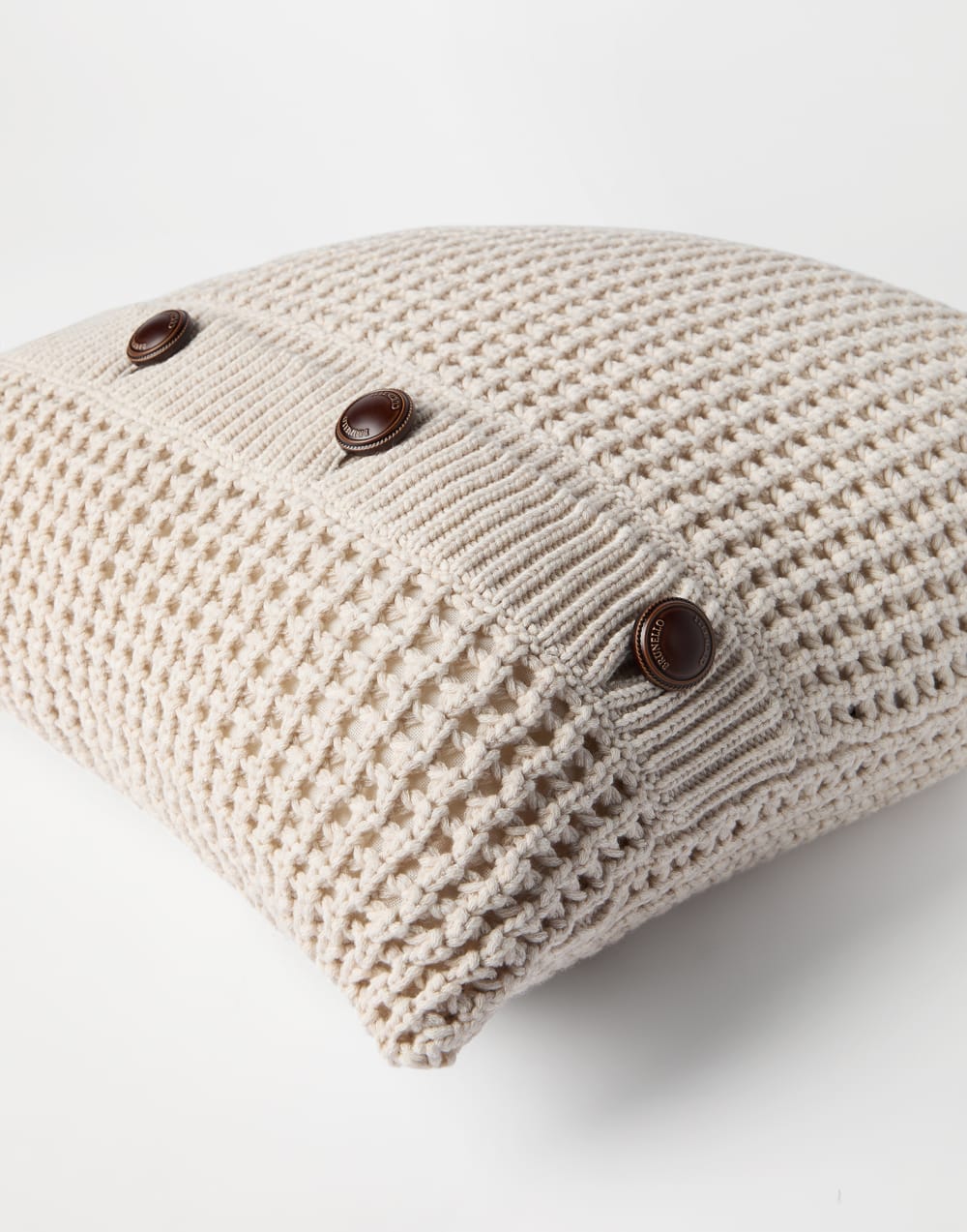 Net knit cushion Oat Lifestyle - Brunello Cucinelli