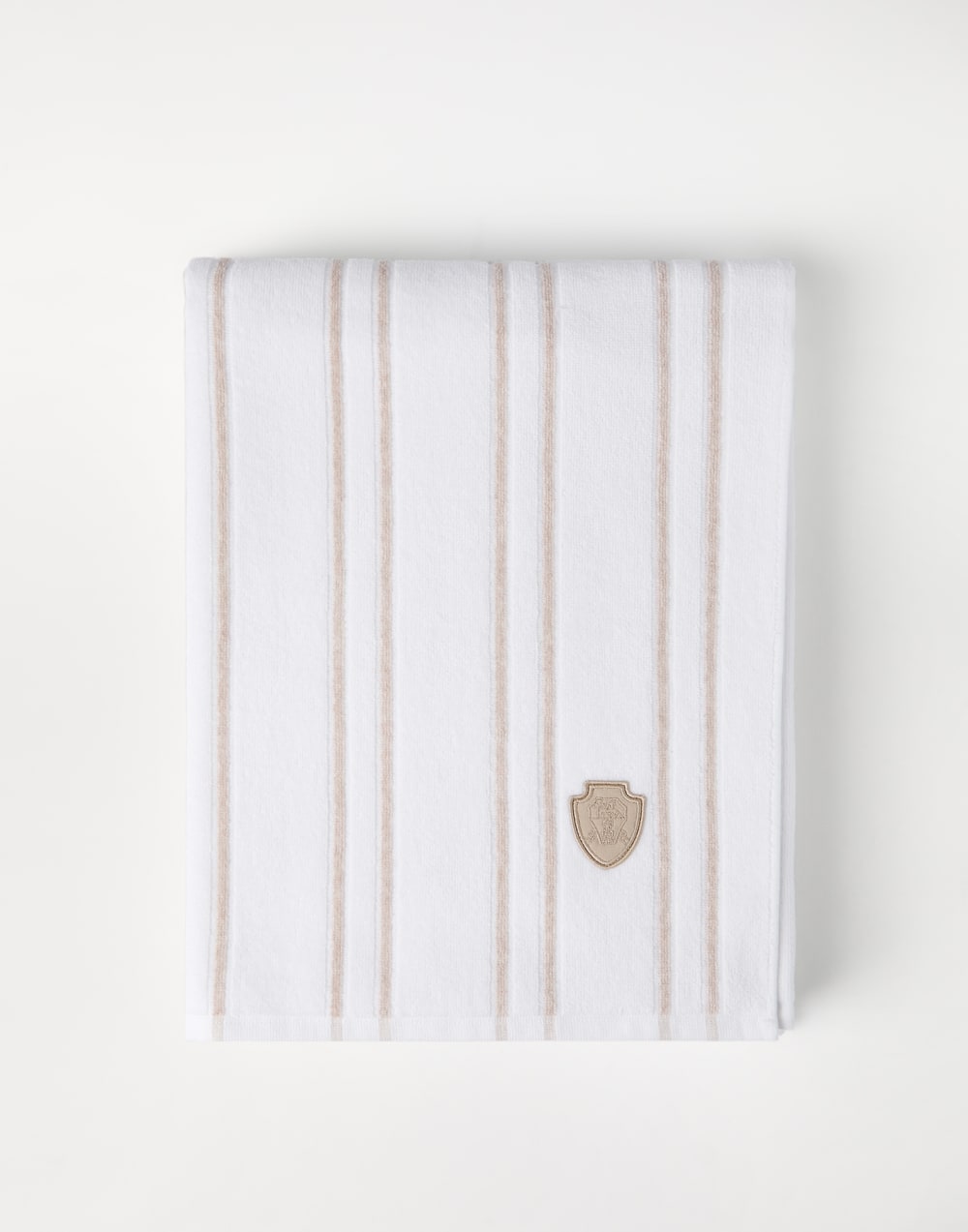 Striped terrycloth towel White Lifestyle - Brunello Cucinelli