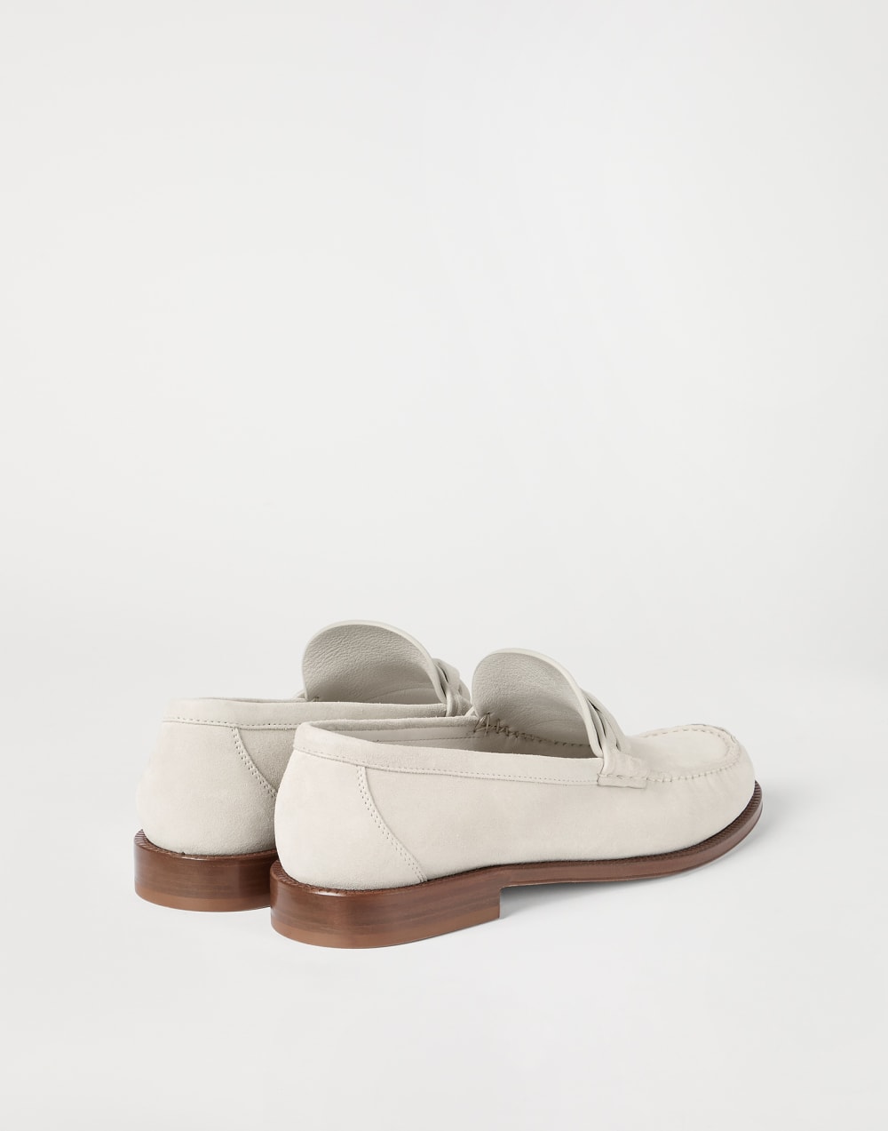 Suede loafers Ivory Man - Brunello Cucinelli
