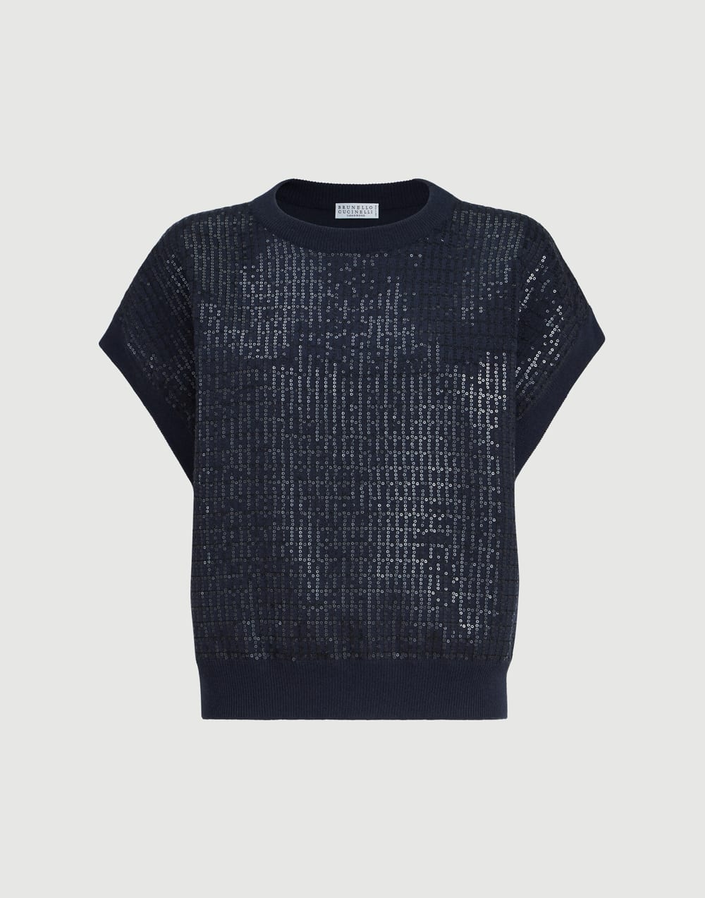 Dazzling Embroidery sweater Blue Woman - Brunello Cucinelli