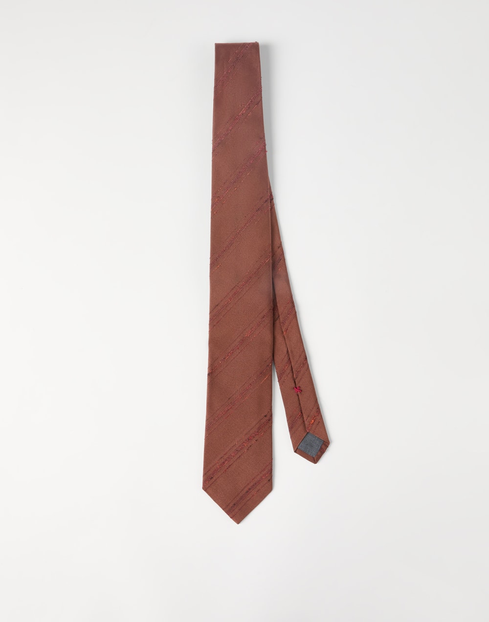 Silk and cotton tie Apricot Man - Brunello Cucinelli
