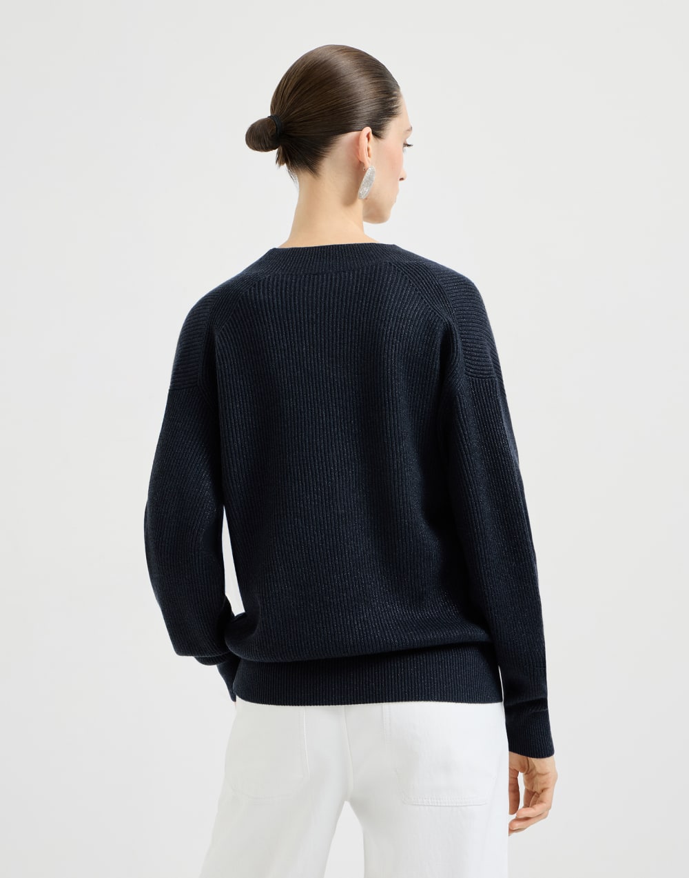 Sparkling cashmere sweater Blue Woman - Brunello Cucinelli
