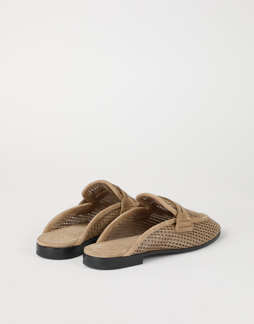 Leather sparkling net mules Brown Woman - Brunello Cucinelli