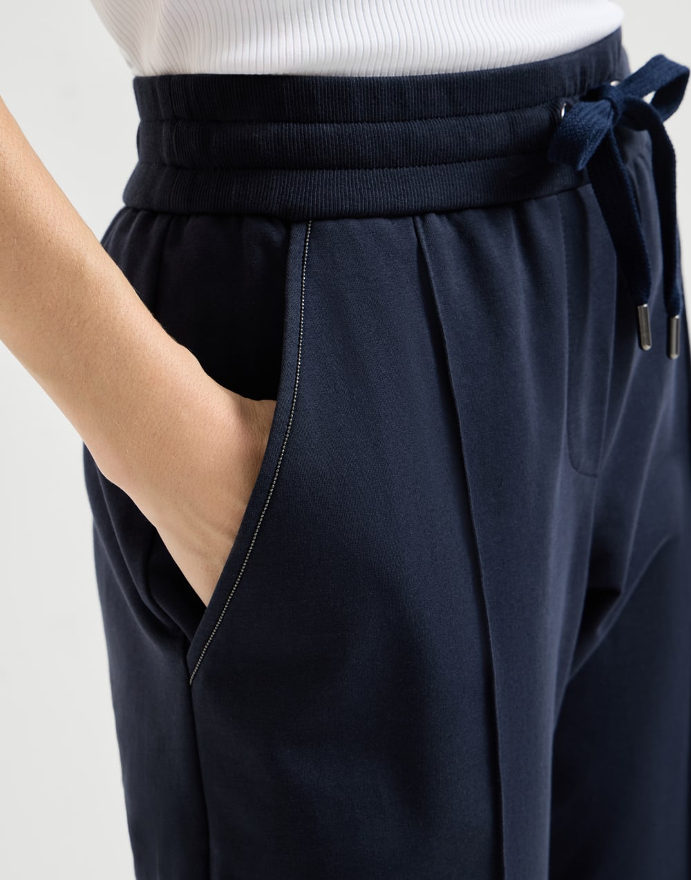 Track trousers with monili Blue Woman - Brunello Cucinelli