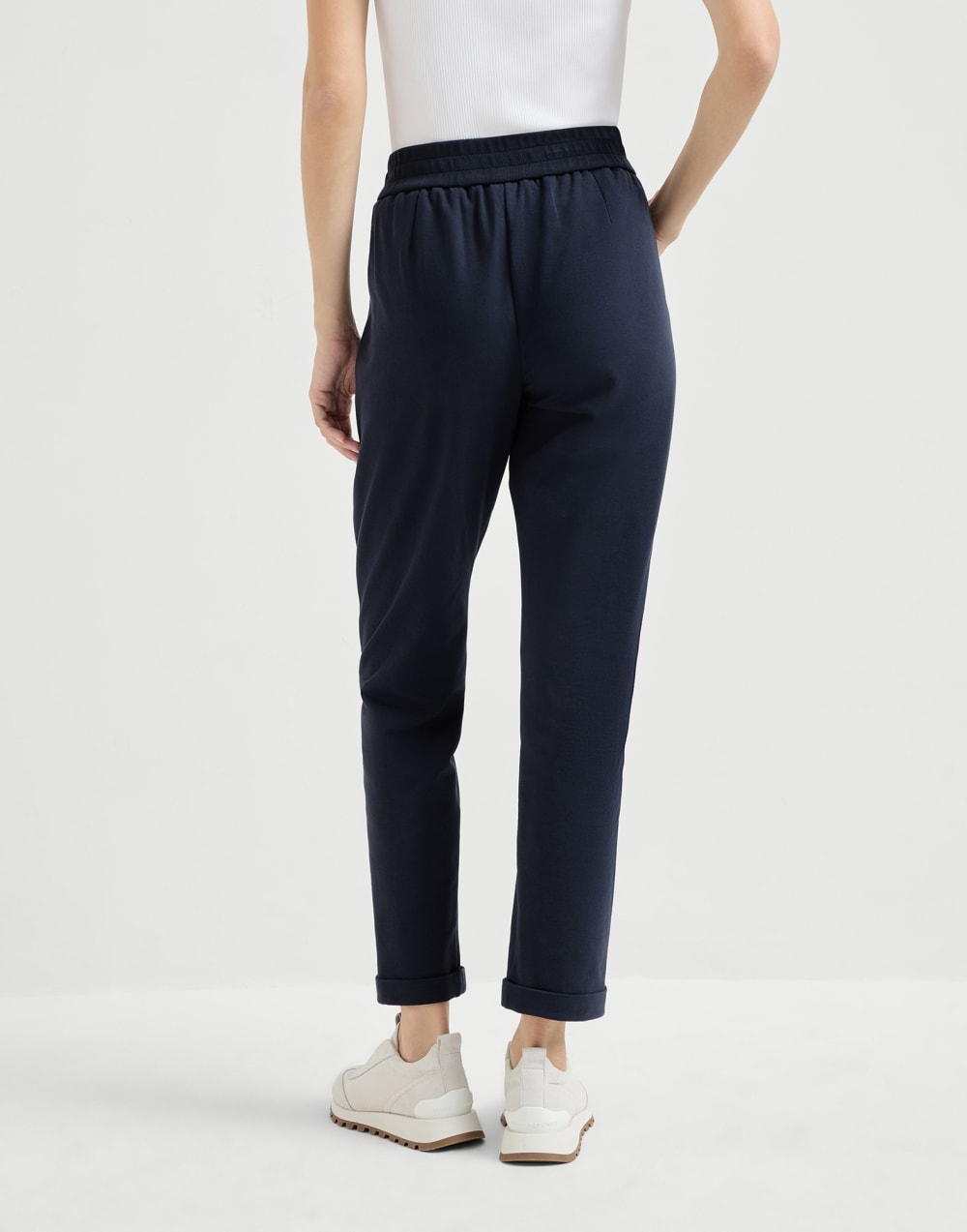 Track trousers with monili Blue Woman - Brunello Cucinelli