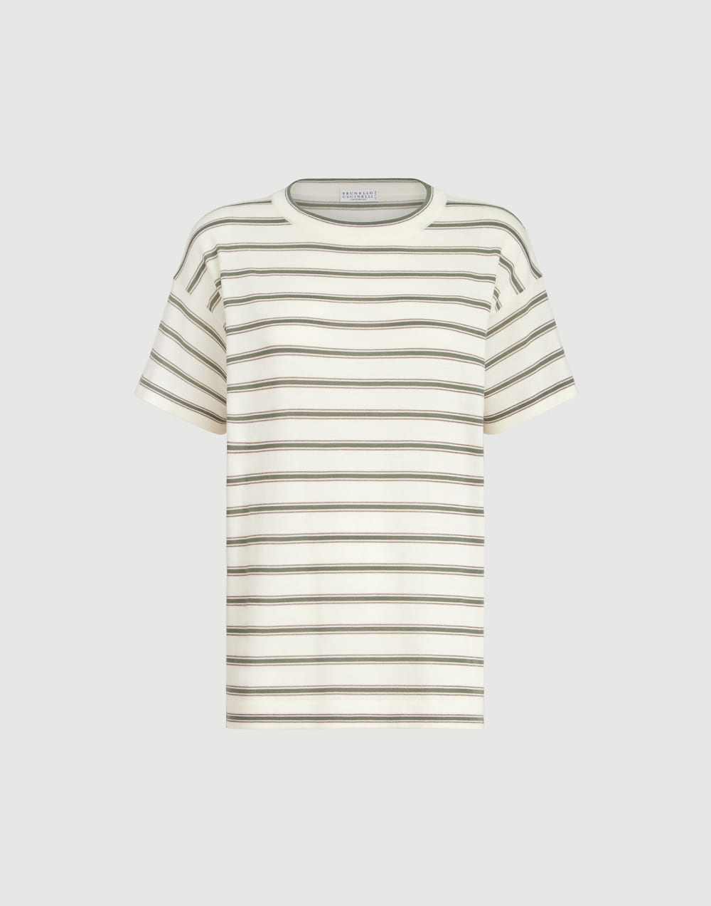 Sparkling stripe t-shirt Panama Woman - Brunello Cucinelli