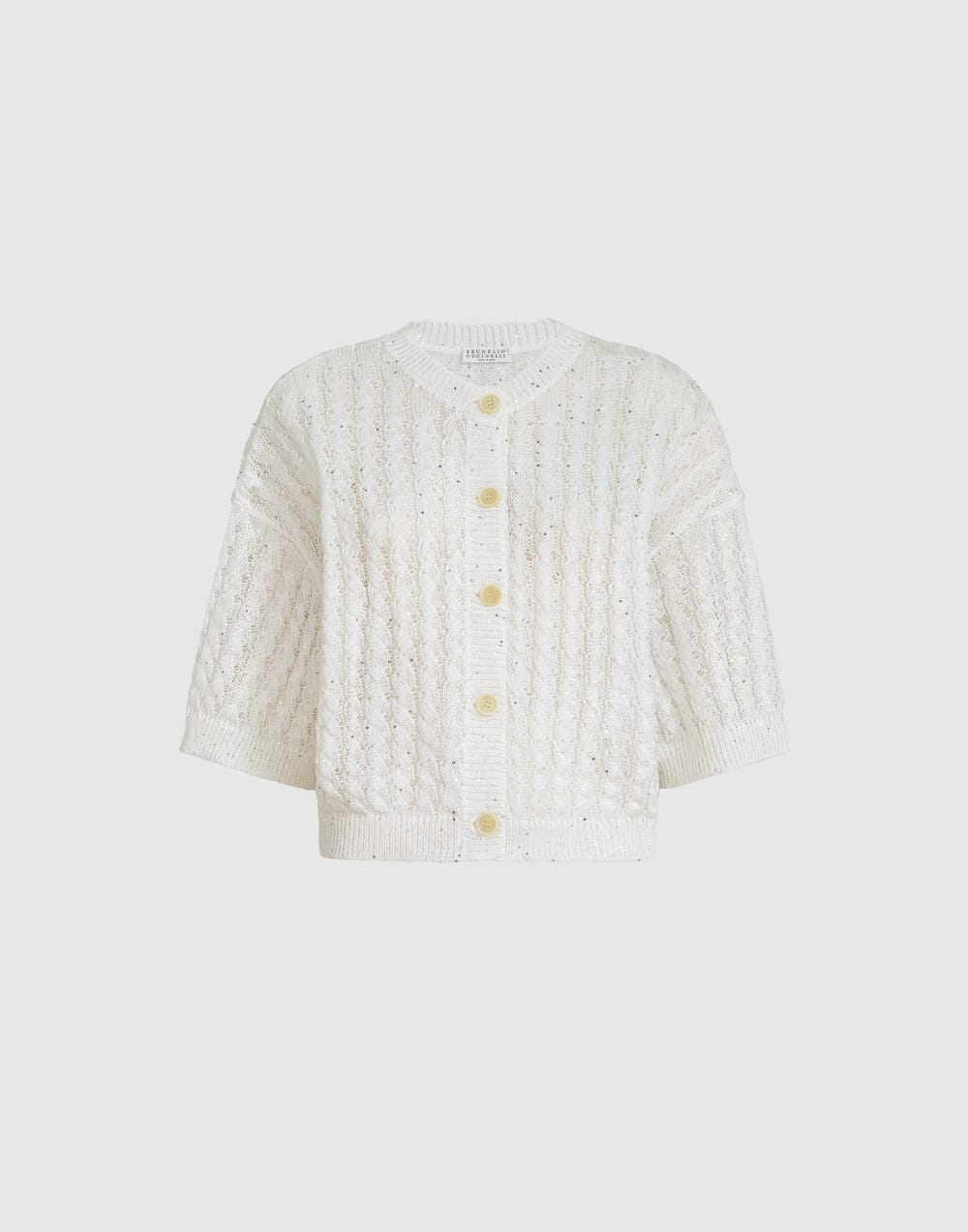 Dazzling cable cardigan White Woman - Brunello Cucinelli