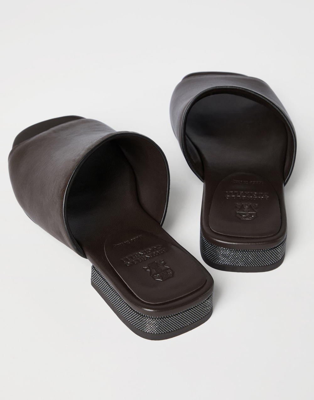 Zuecos en piel de becerro Riding Cacao Mujer - Brunello Cucinelli