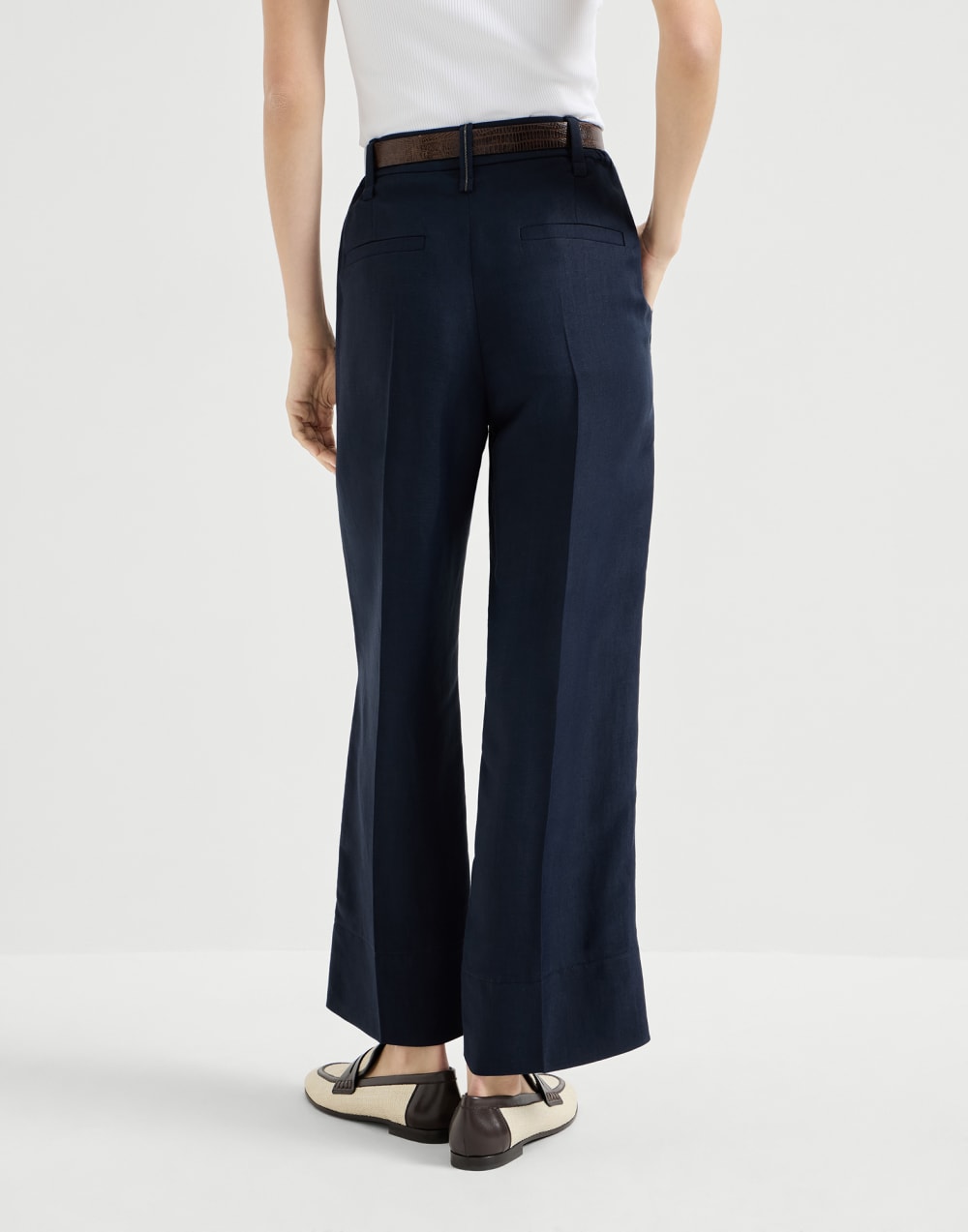 Square cigarette trousers Blue Woman - Brunello Cucinelli