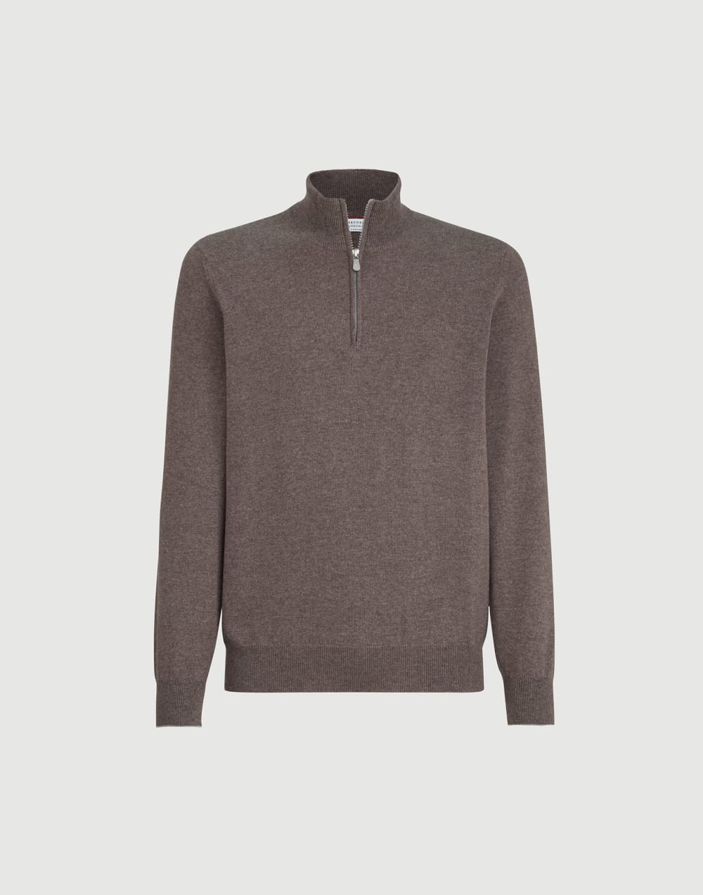 Cashmere sweater with half zip Brown Man - Brunello Cucinelli