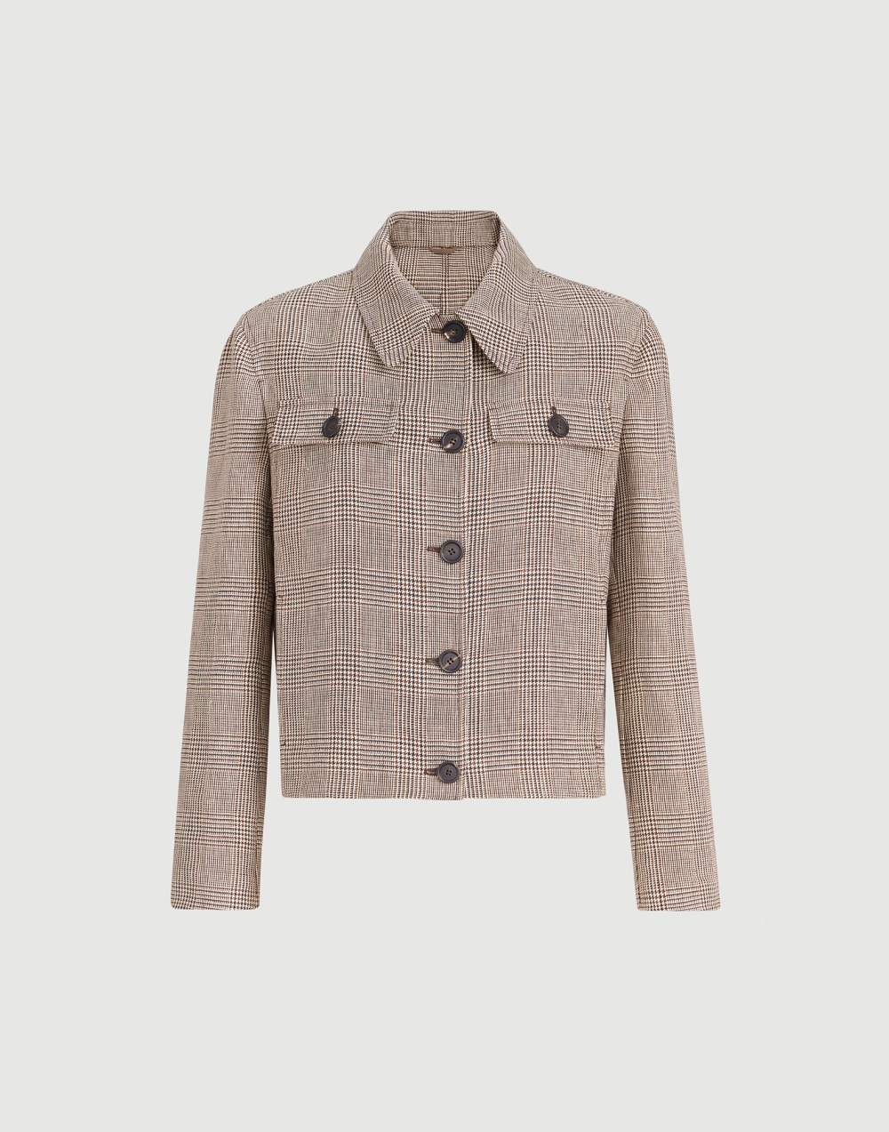 Blazer Príncipe de Gales Marrón Claro Mujer - Brunello Cucinelli