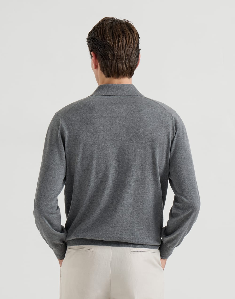Polo-style sweater Dark Grey Man - Brunello Cucinelli