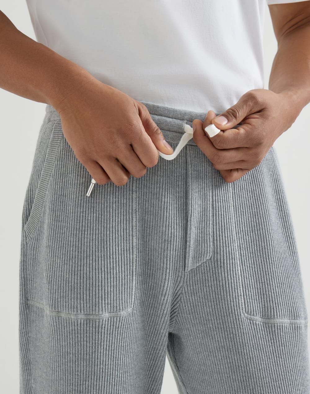 Strickhose aus Baumwolle Grau Herren - Brunello Cucinelli