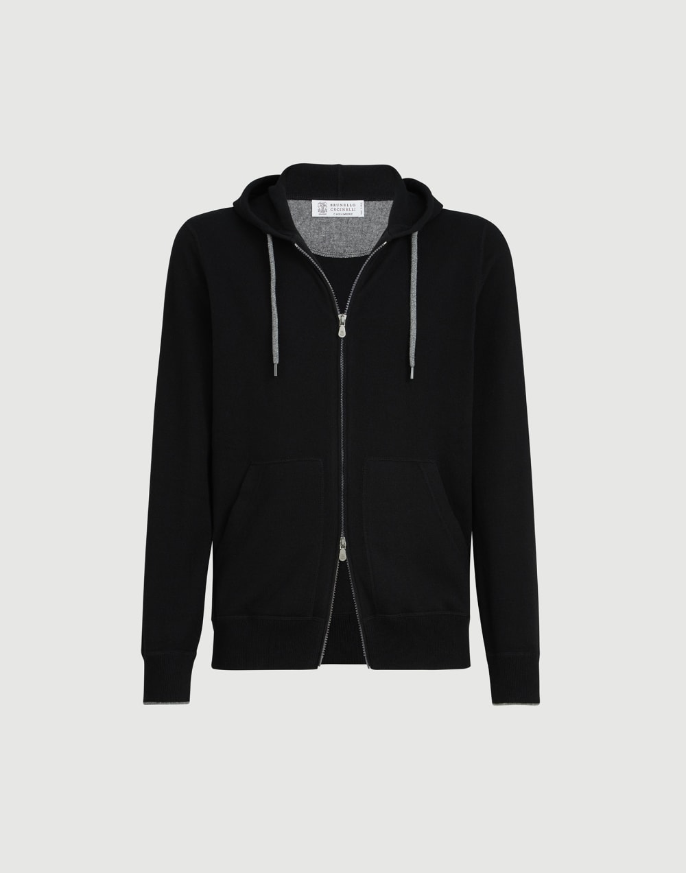 Cashmere sweatshirt-style cardigan Black Man - Brunello Cucinelli
