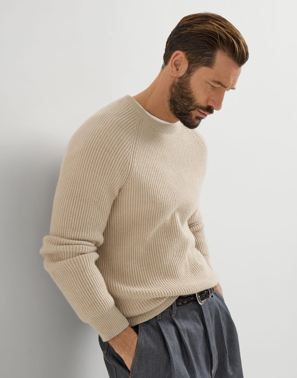 Pull en cachemire Sable Homme - Brunello Cucinelli