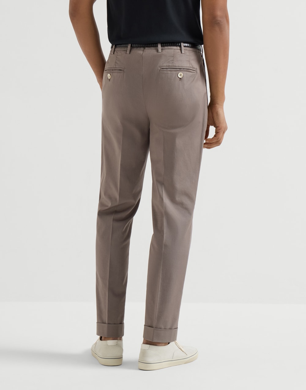 Pantalón de gabardina confort Avellana Hombre - Brunello Cucinelli