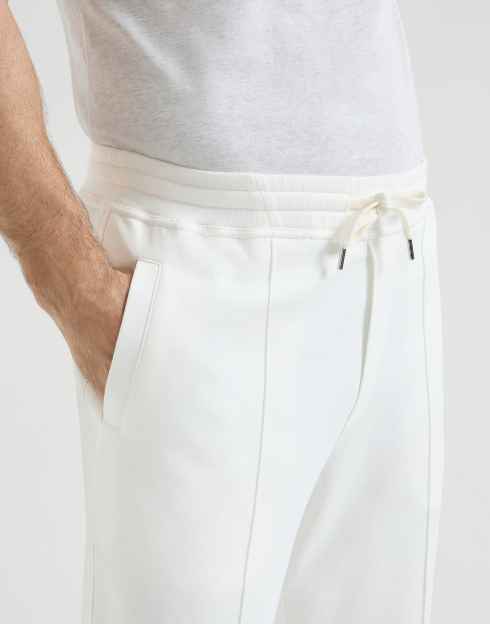 Trousers with crête Off-White Man - Brunello Cucinelli