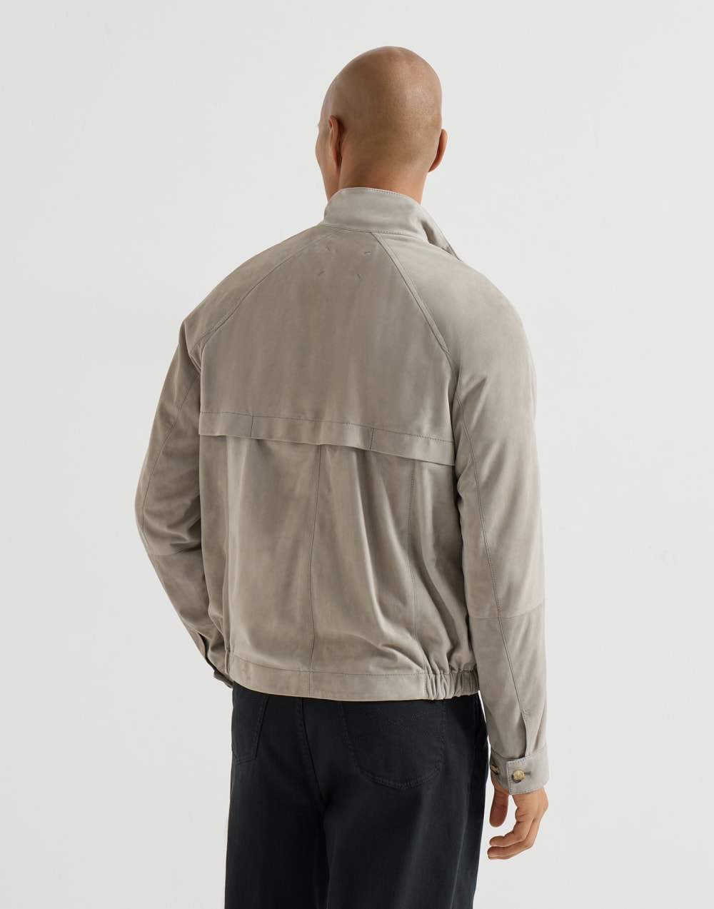 绒面革短夹克 卡其 男款 - Brunello Cucinelli