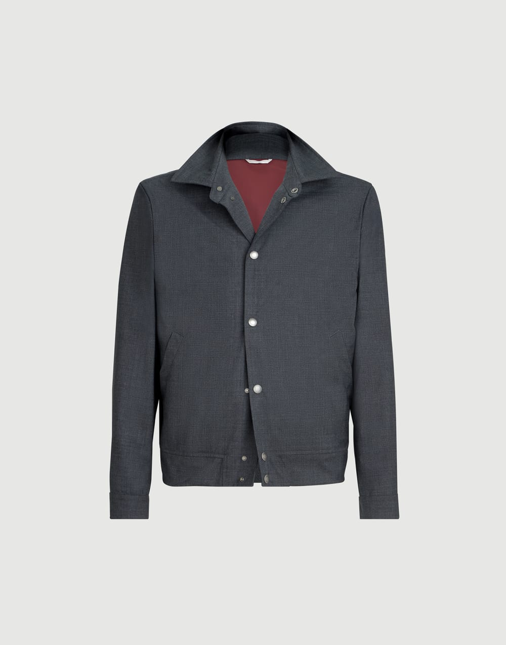 Куртка из натурального шерстяного полотна Тёмно-Серый Мужчина - Brunello Cucinelli
