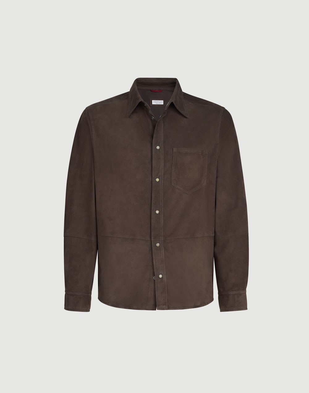 Suede overshirt Espresso Man - Brunello Cucinelli