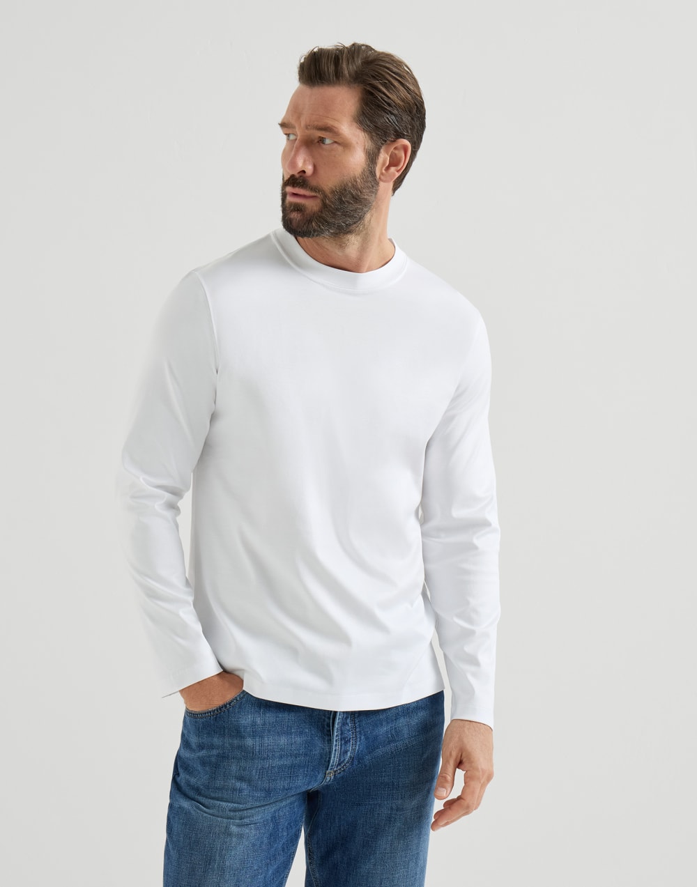 Cotton jersey T-shirt White Man - Brunello Cucinelli