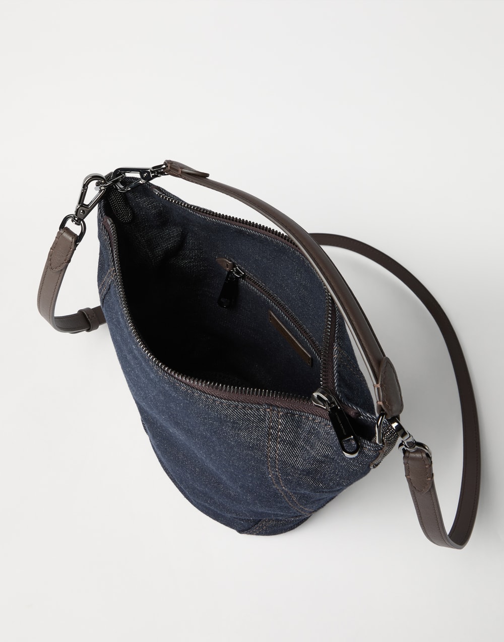 Twill BC Duo small bucket bag Dark Denim Woman - Brunello Cucinelli
