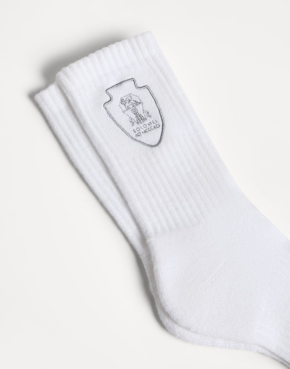 Ribbed socks with logo Light Grey Boys - Brunello Cucinelli