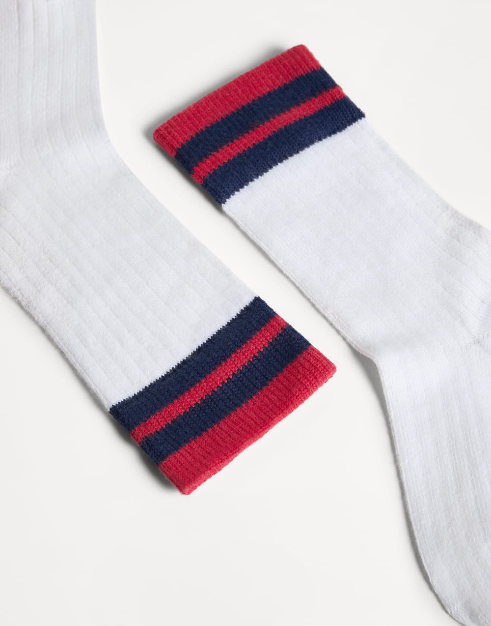 Ribbed socks with stripes and embroidered logo Red Girls - Brunello Cucinelli