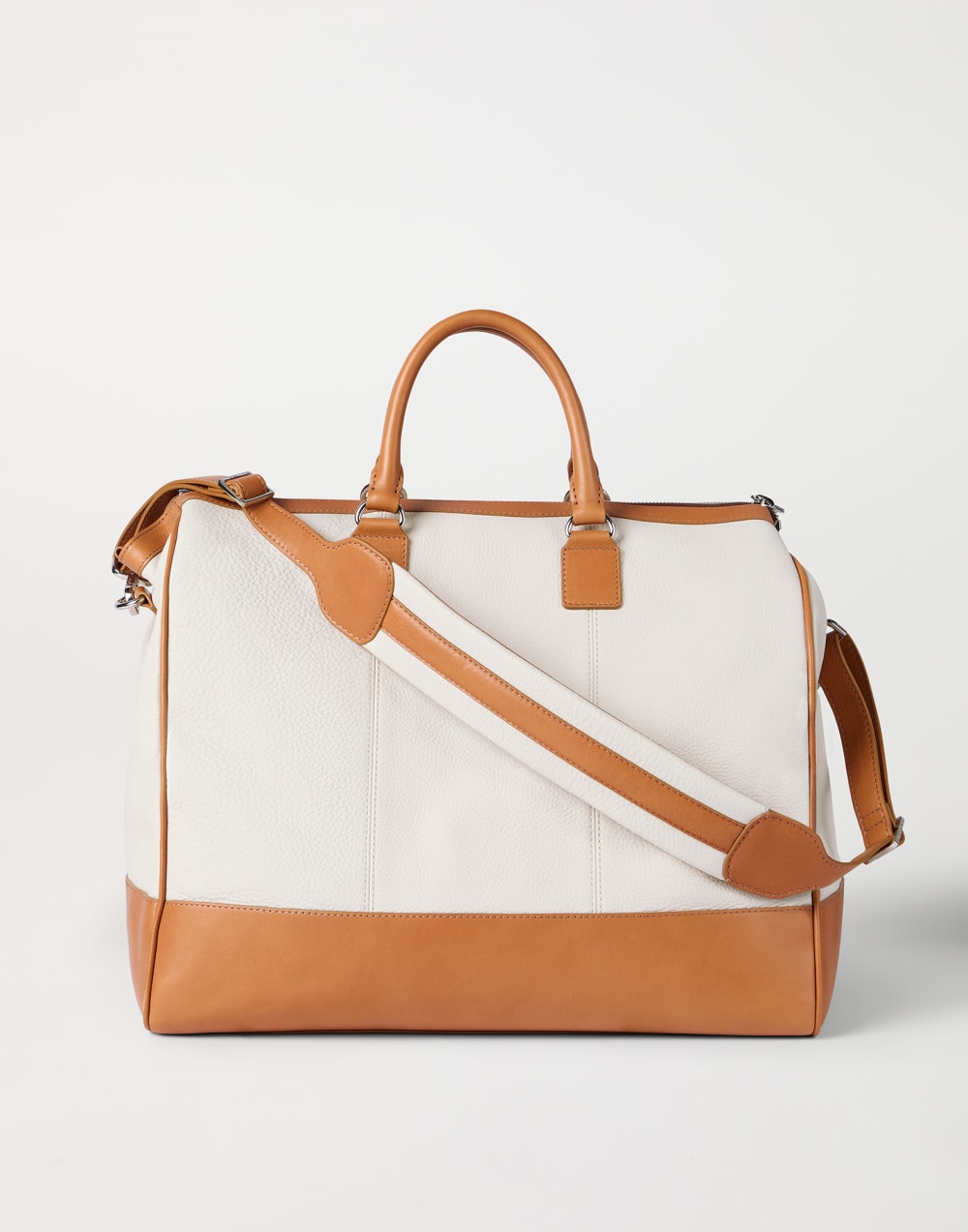 Calfskin and cowhide bag Ivory Man - Brunello Cucinelli