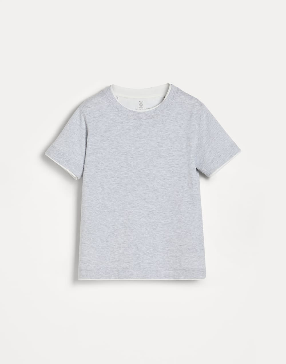 T-shirt with faux-layering Light Grey Boys - Brunello Cucinelli