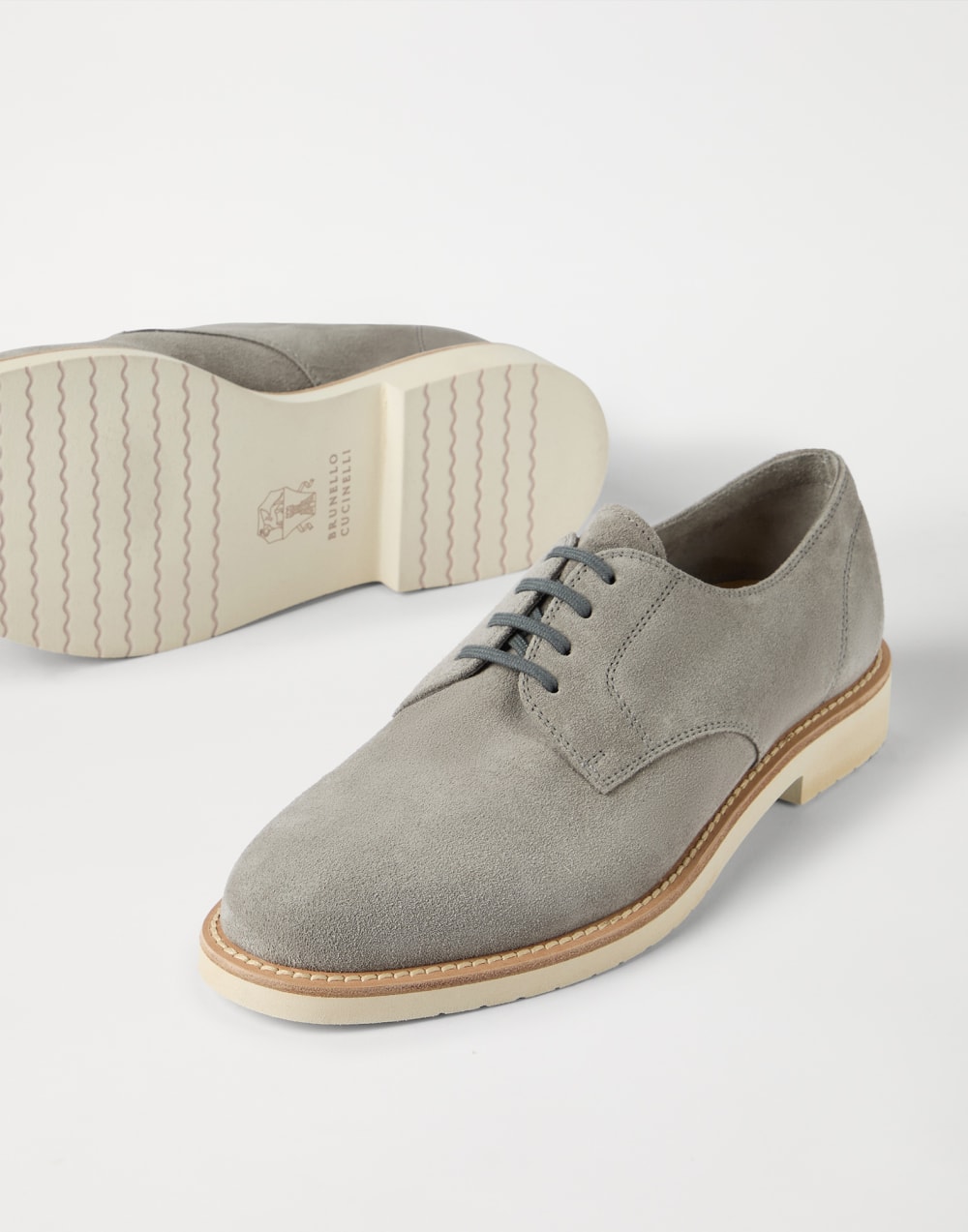 Derby aus Kalbsleder Nebel Herren - Brunello Cucinelli