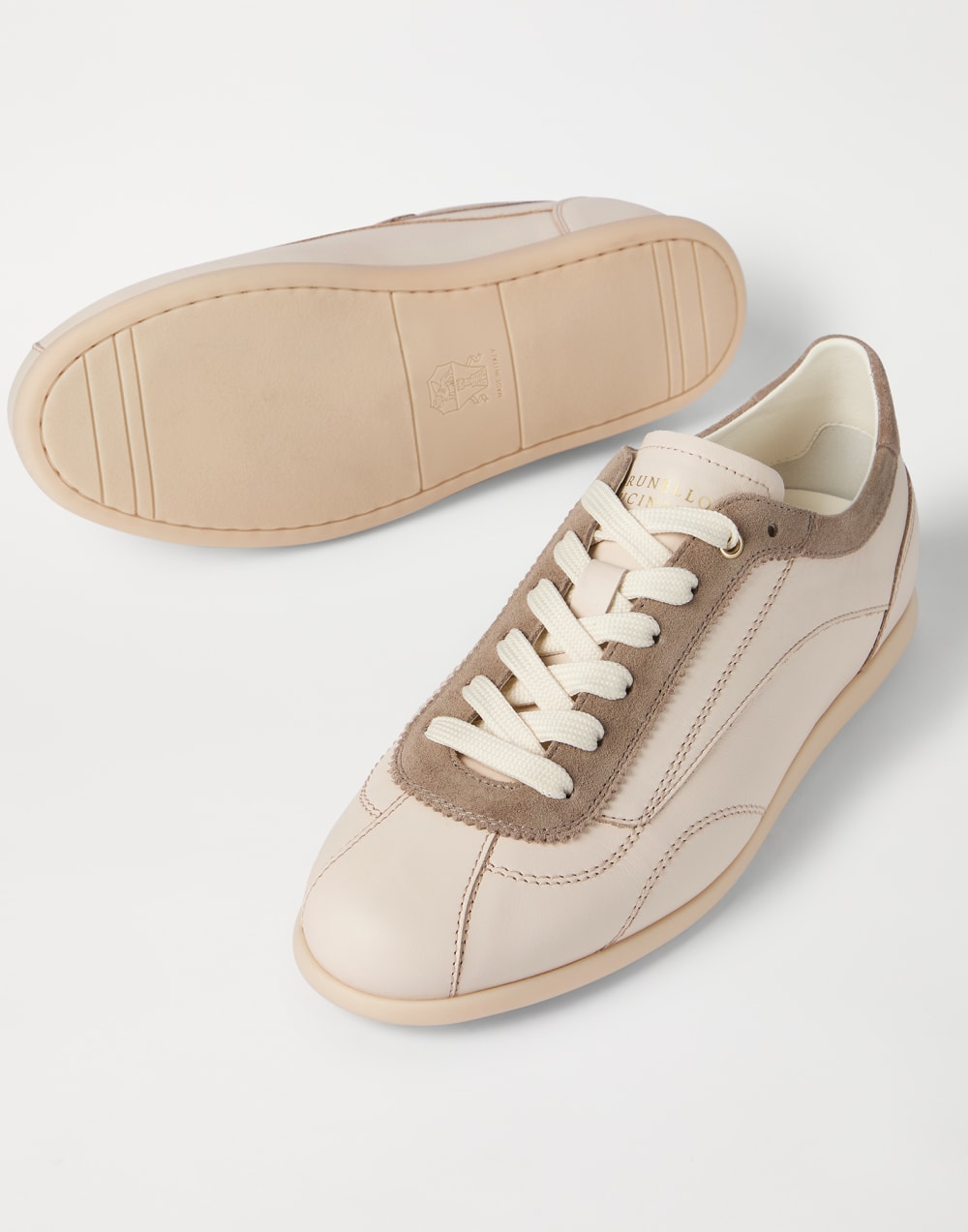 Calfskin and suede sneakers Butter Man - Brunello Cucinelli