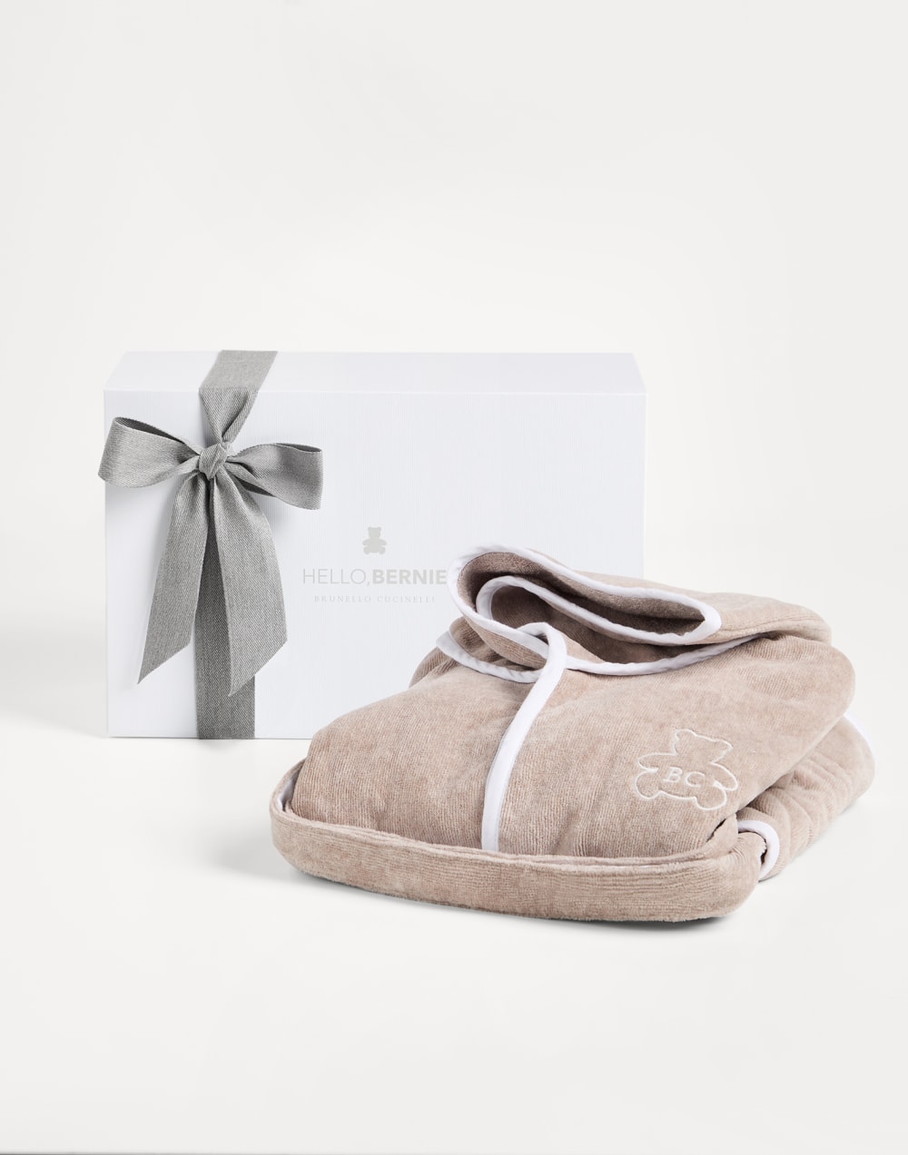 Bademantel aus Baumwollfrottee Beige Baby - Brunello Cucinelli