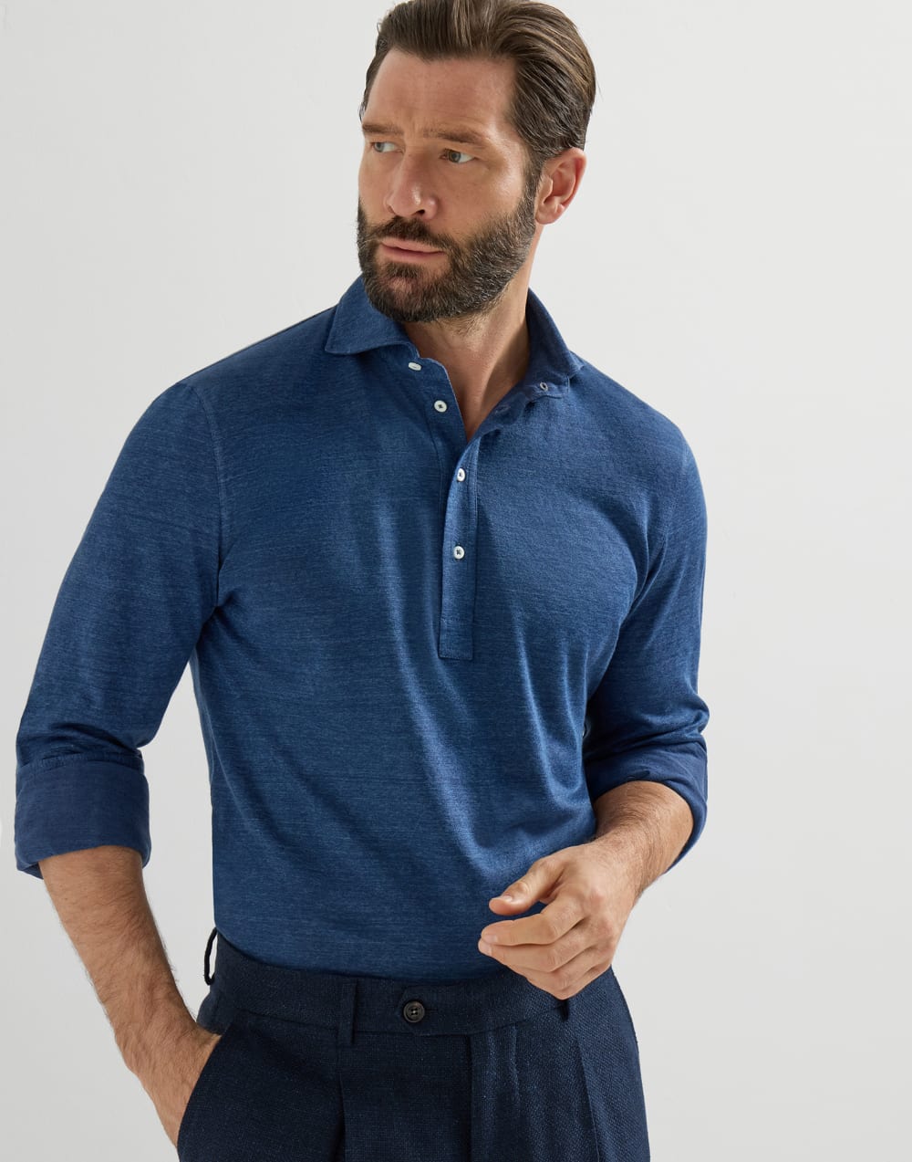 Polo de jersey Denim Hombre - Brunello Cucinelli