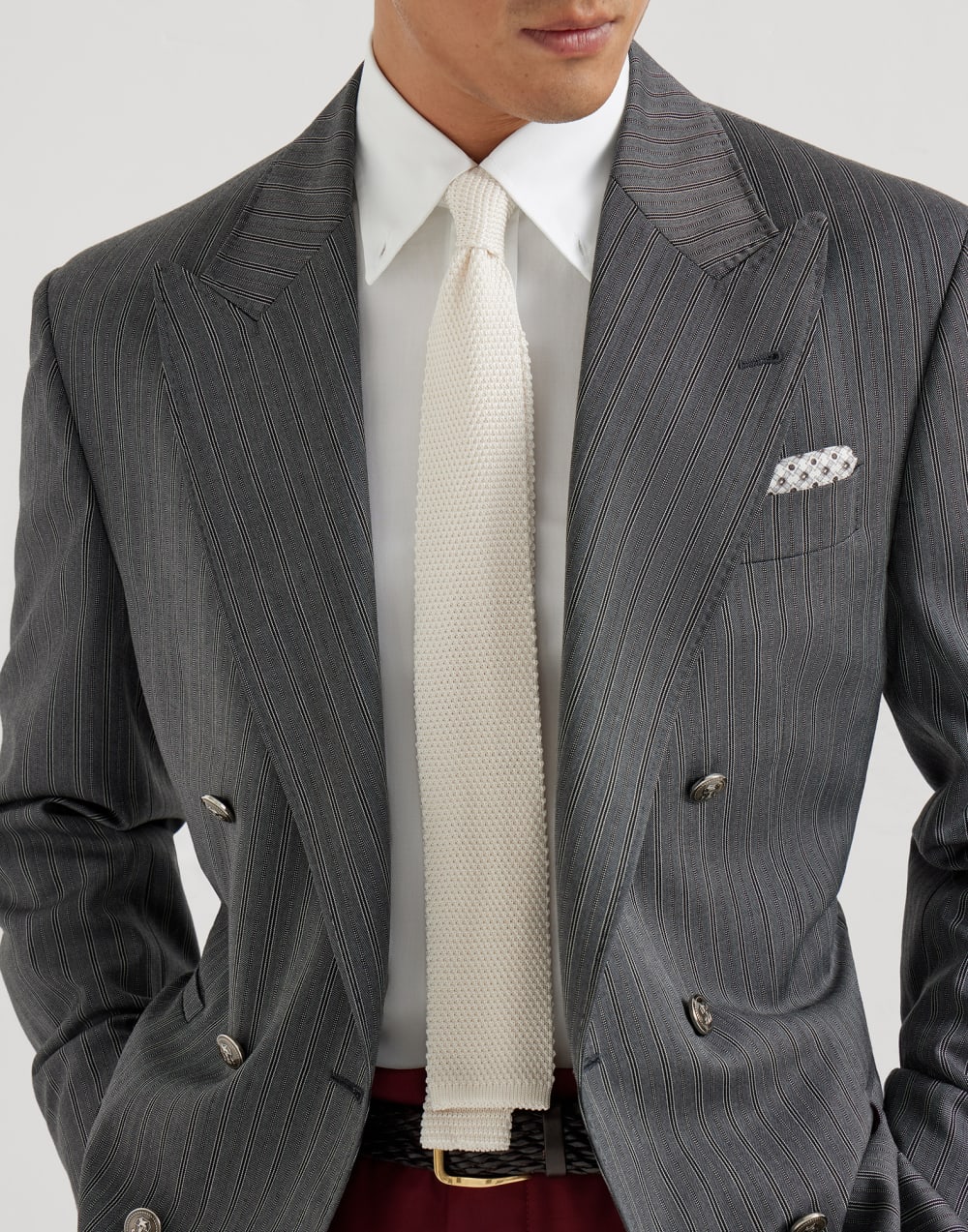 Corbata de punto Blanco Hombre - Brunello Cucinelli